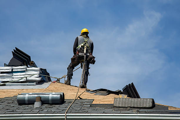 Professional Gutter Installation technician working in Morton, PA